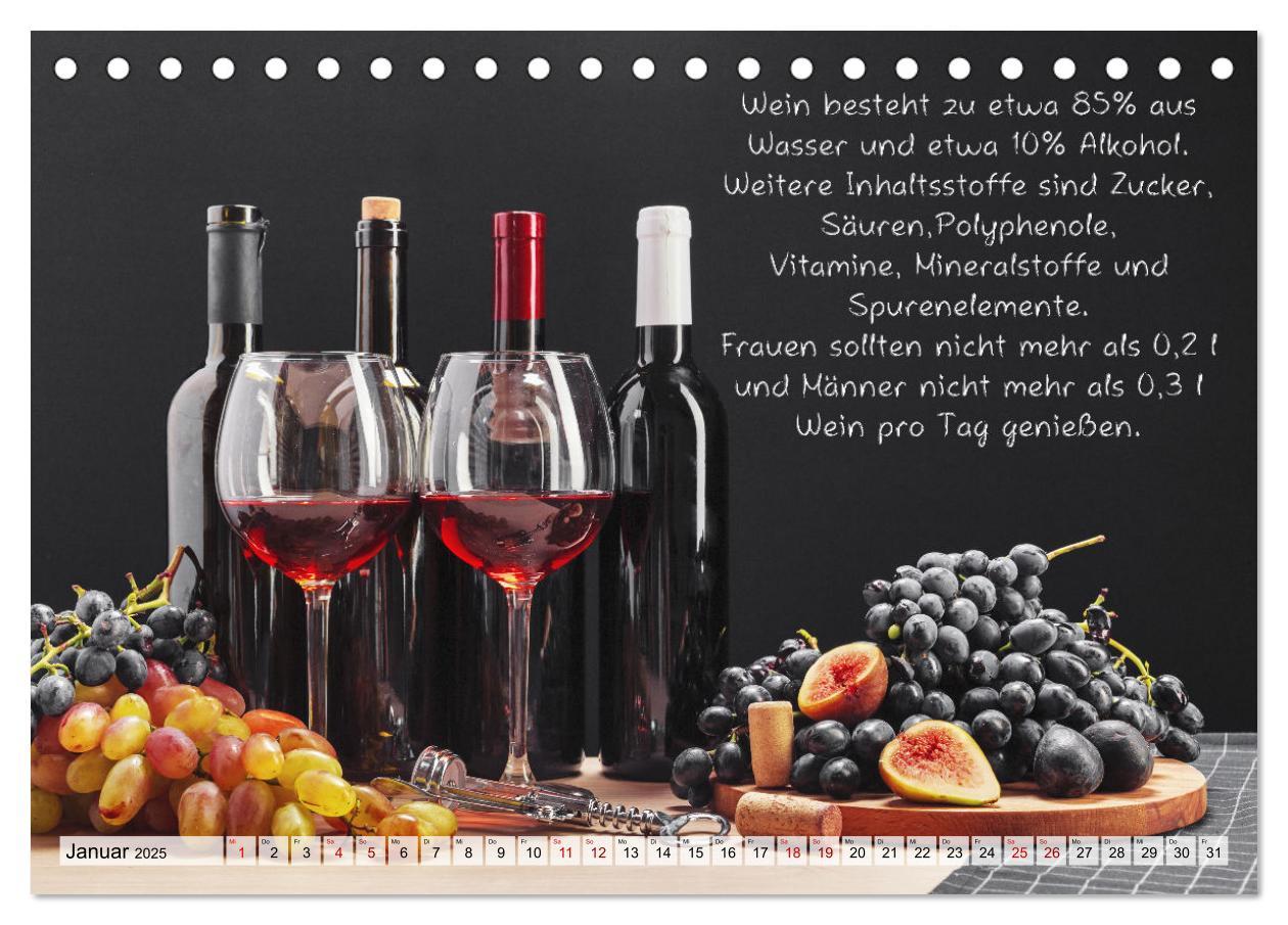 Bild: 9783435031207 | Wissenswertes über Wein (Tischkalender 2025 DIN A5 quer), CALVENDO...