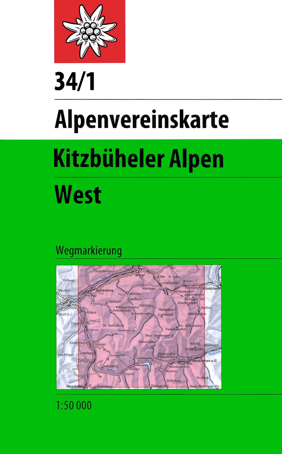 Cover: 9783928777551 | DAV Alpenvereinskarte 34/1 Kitzbüheler Alpen West 1 : 50 000...