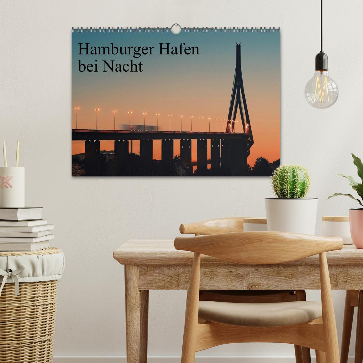 Bild: 9783435762460 | Hamburger Hafen bei Nacht (Wandkalender 2025 DIN A3 quer), CALVENDO...