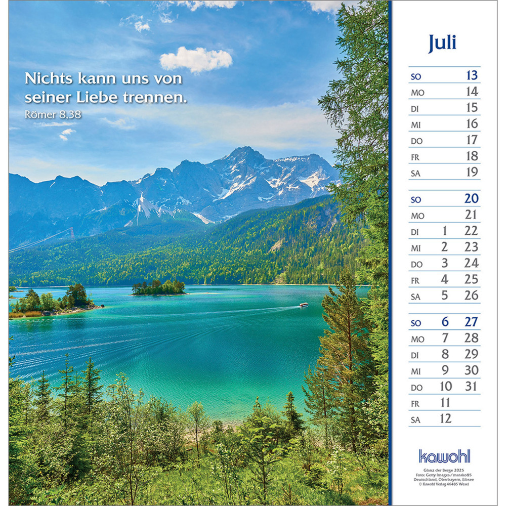 Bild: 9783754829059 | Glanz der Berge 2025 | Wandkalender mit Bergbildern und Bibelworten