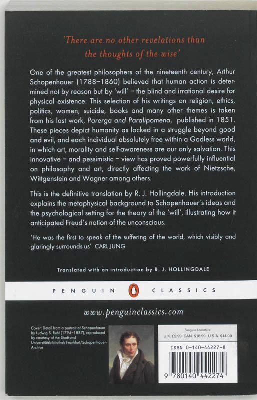 Rückseite: 9780140442274 | Essays and Aphorisms | Arthur Schopenhauer | Taschenbuch | Englisch