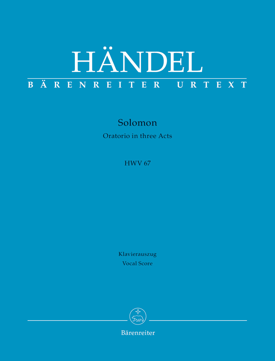 Cover: 9790006544486 | Solomon HWV 67 | Oratorium in drei Akten, Bärenreiter Urtext | Händel