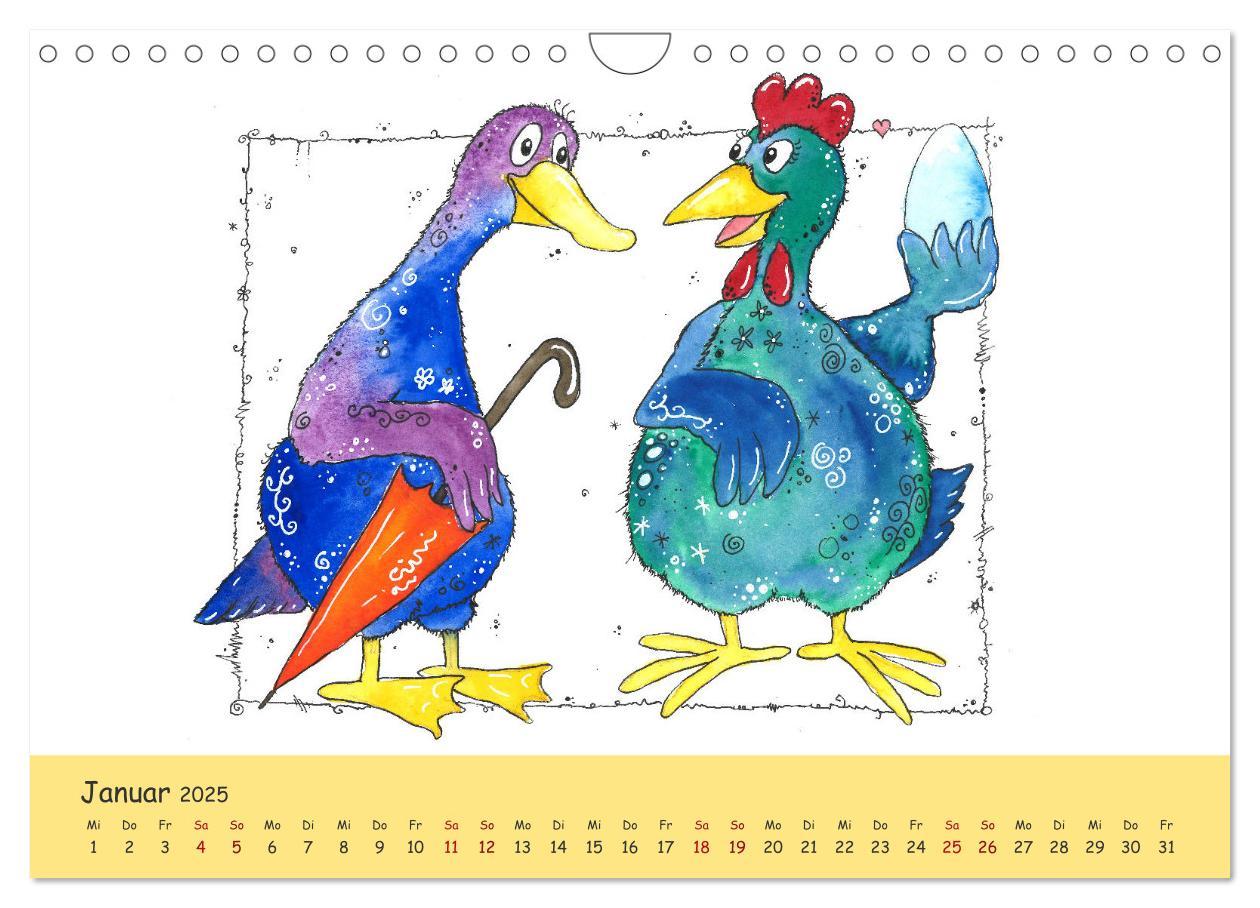 Bild: 9783435104239 | Kunterbunte Hühnerwelt (Wandkalender 2025 DIN A4 quer), CALVENDO...