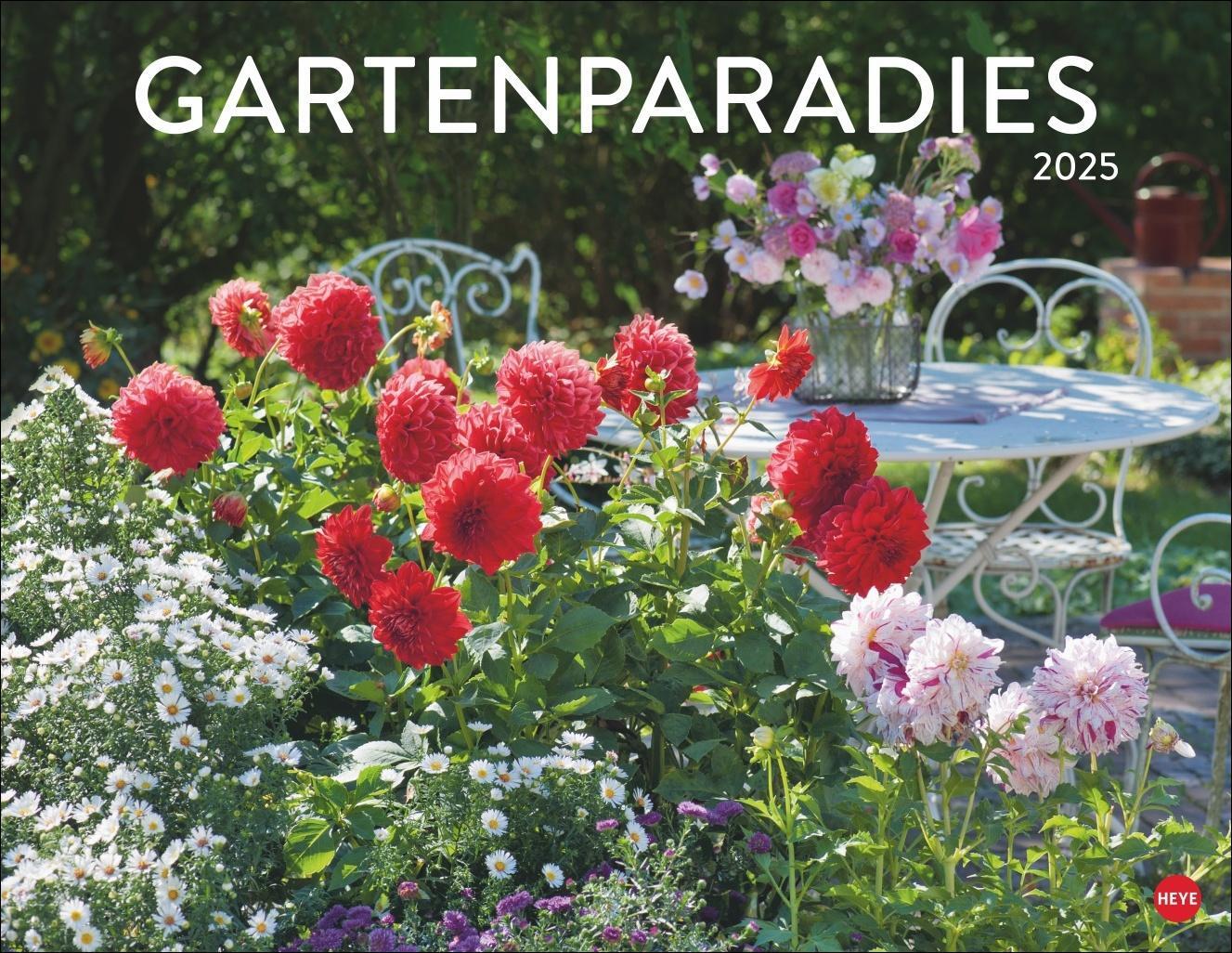 Cover: 9783756405046 | Gartenparadies Posterkalender 2025 | Heye | Kalender | Spiralbindung