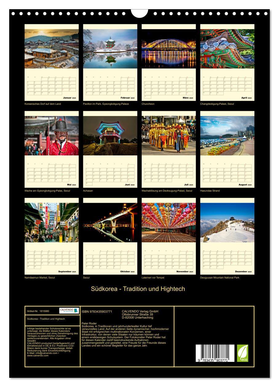 Bild: 9783435903771 | Südkorea - Tradition und Hightech (Wandkalender 2025 DIN A3 hoch),...