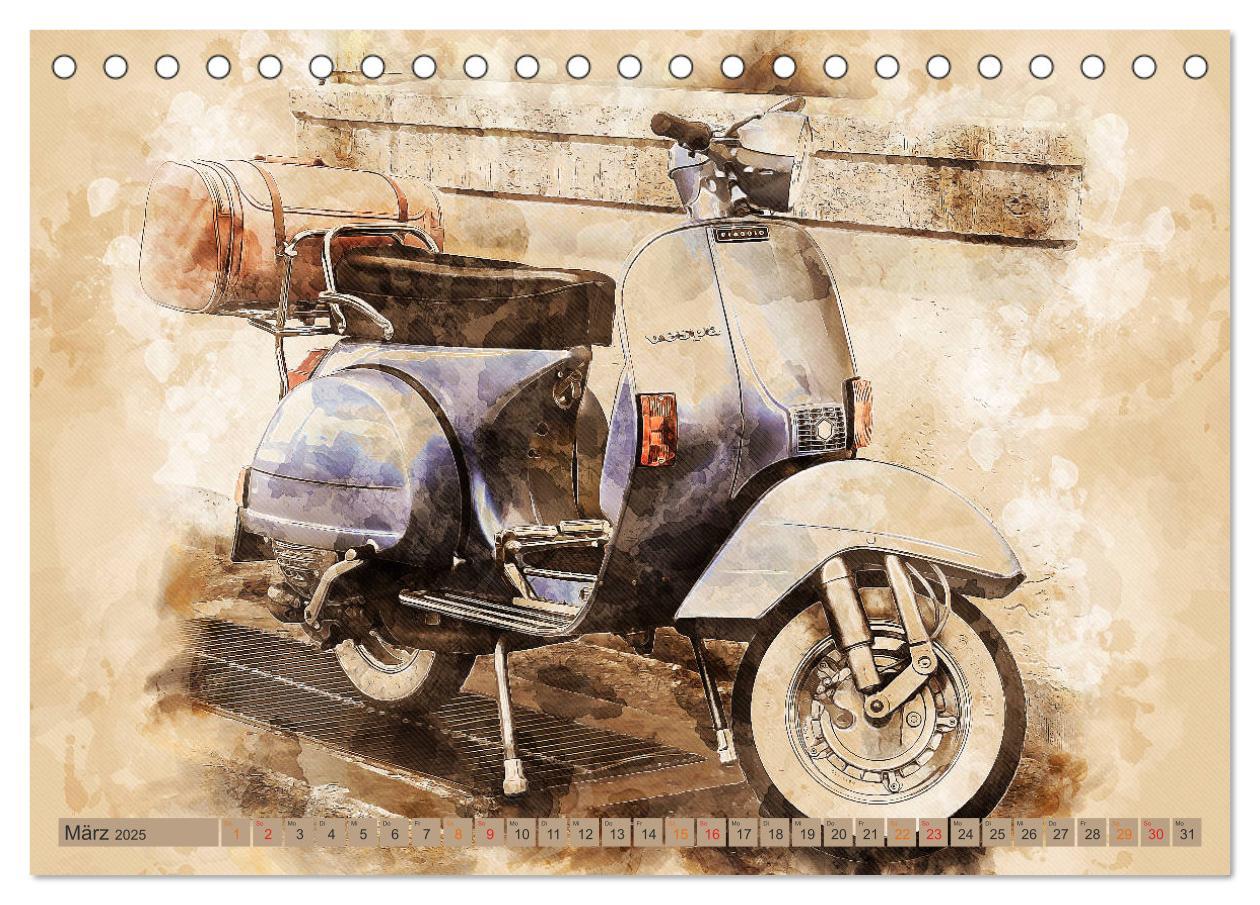 Bild: 9783435152605 | Mototrroller - Vesparade (Tischkalender 2025 DIN A5 quer), CALVENDO...