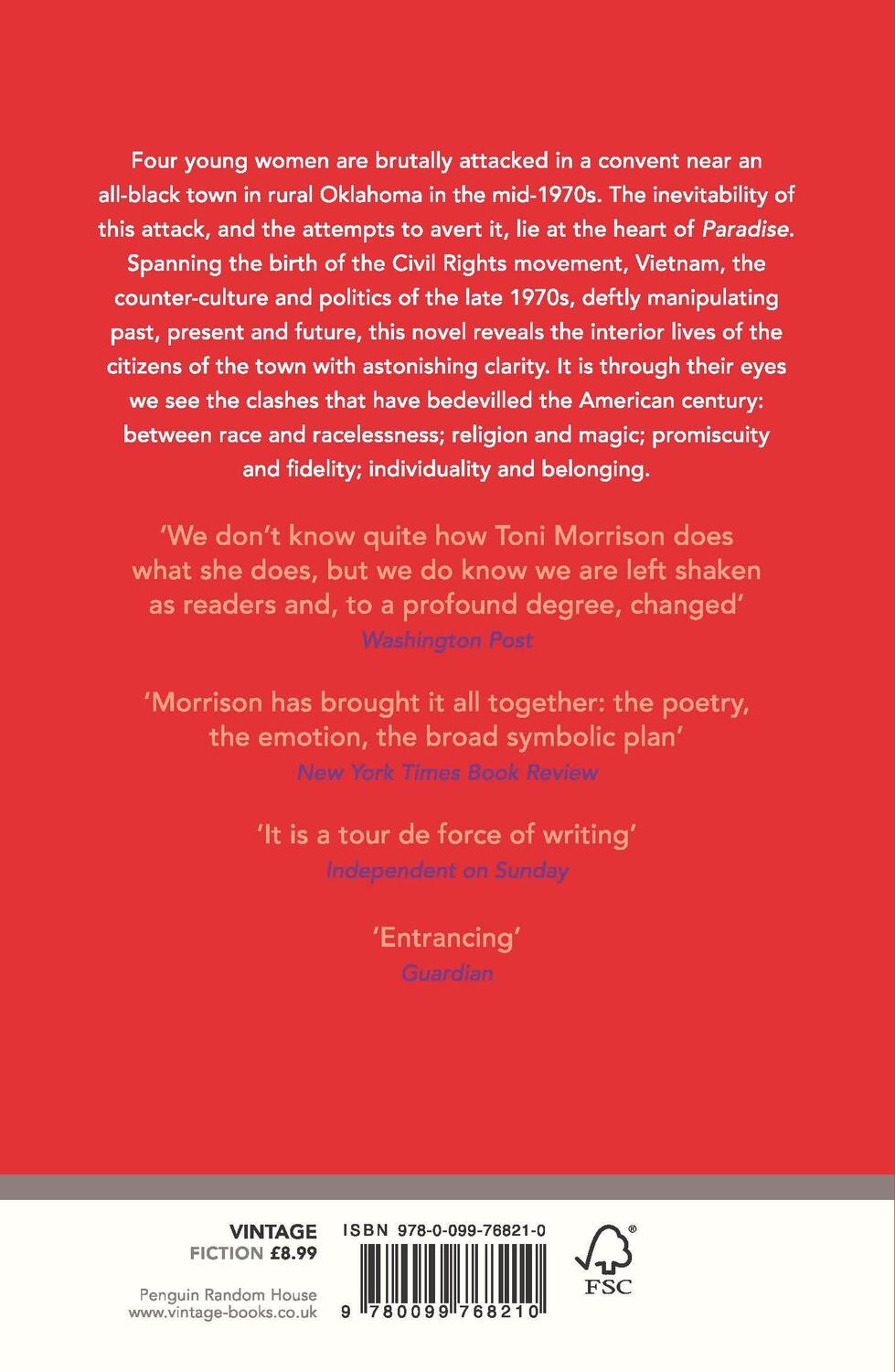 Rückseite: 9780099768210 | Paradise | Toni Morrison | Taschenbuch | Englisch | 1999