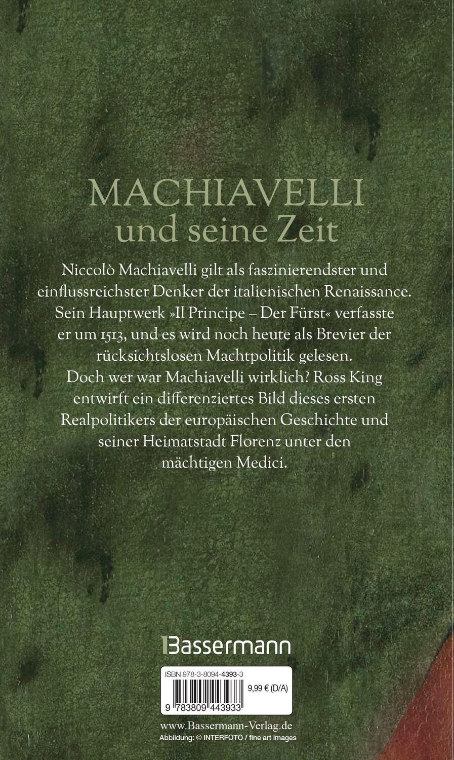 Bild: 9783809443933 | Machiavelli - Philosoph der Macht | Ross King | Buch | Deutsch | 2021