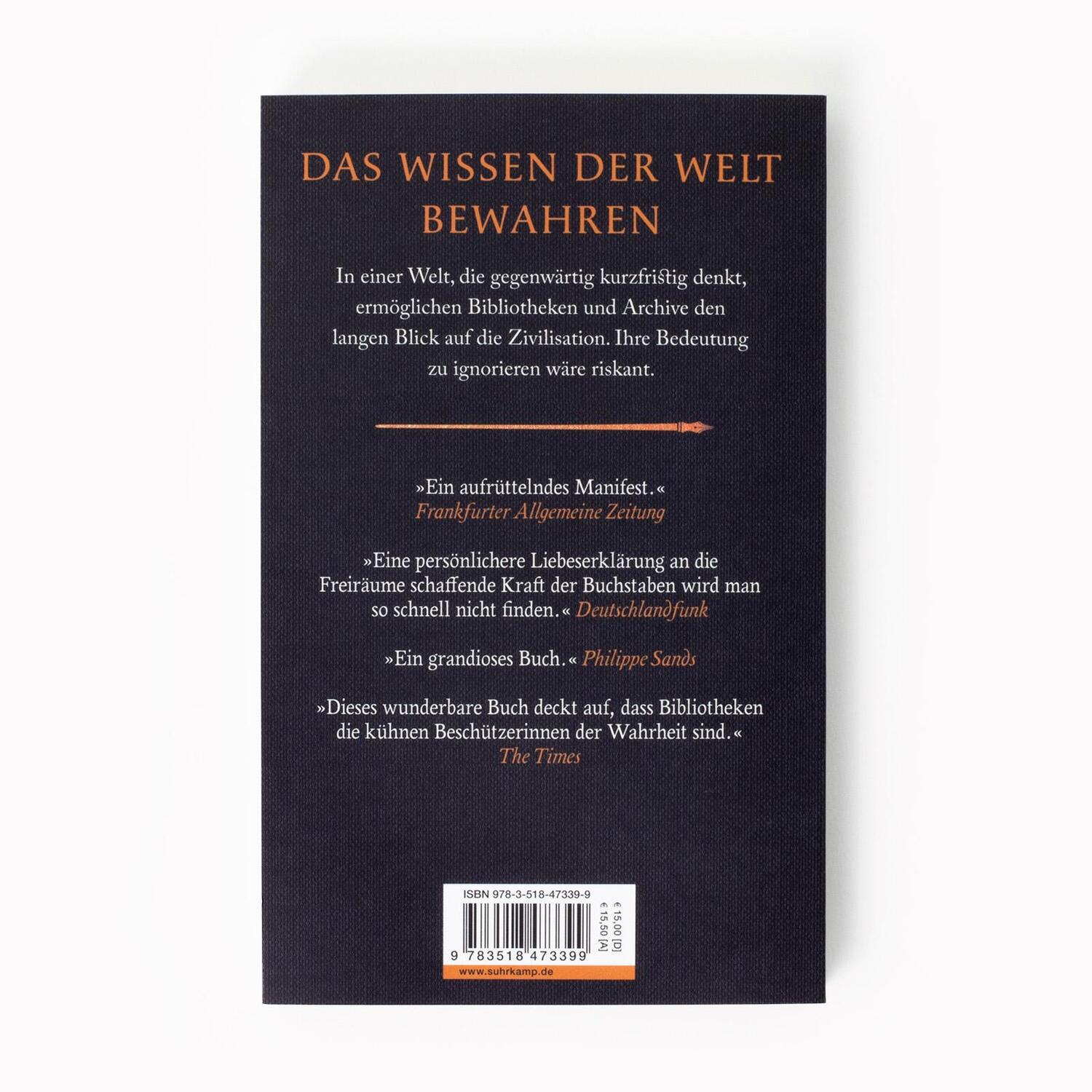 Rückseite: 9783518473399 | Bedrohte Bücher | Richard Ovenden | Taschenbuch | 415 S. | Deutsch