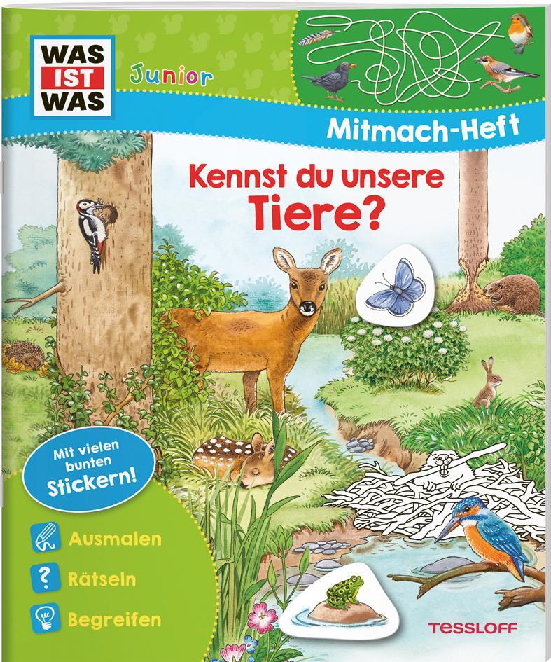 Cover: 9783788675400 | WAS IST WAS Junior Mitmach-Heft Kennst du unsere Tiere? | Marti | 2024