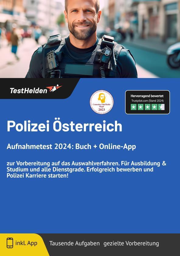 Cover: 9783988174338 | Polizei Österreich Aufnahmetest 2024: Buch + Online-App - zur...