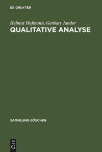 Cover: 9783110036534 | Qualitative Analyse | Gerhart Jander (u. a.) | Buch | Sammlung Göschen