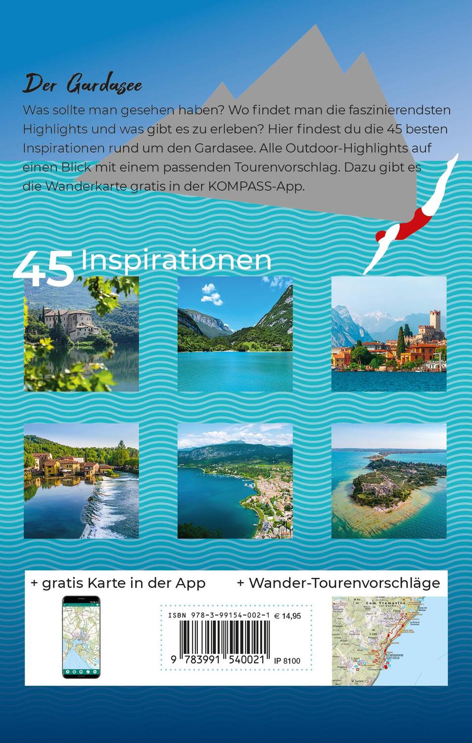 Rückseite: 9783991540021 | KOMPASS Inspiration Gardasee | 45 Natur- und Wanderhighlights | Buch