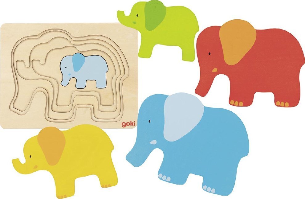 Cover: 4013594574501 | Schichtenpuzzle Elefant (Holzpuzzle) | goki | Spiel | In Folie | 2020