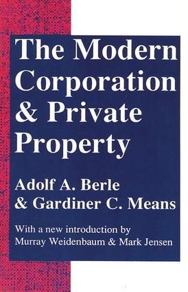 Cover: 9780887388873 | The Modern Corporation and Private Property | Gardiner Means | Buch