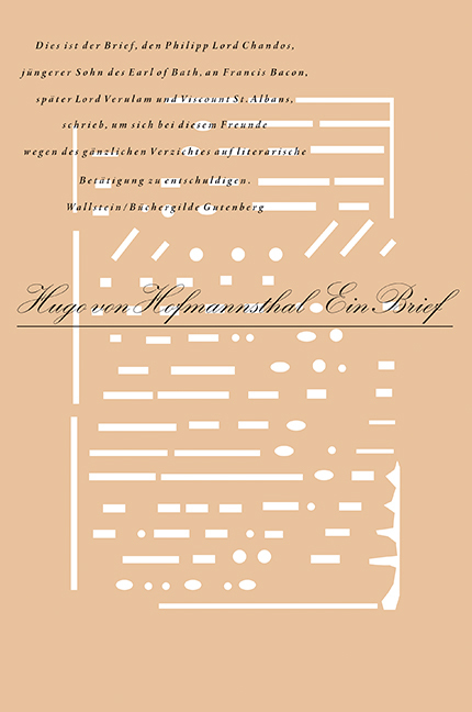 Cover: 9783835309807 | Ein Brief, m. 1 Buch | Hugo von Hofmannsthal | 2014 | Wallstein