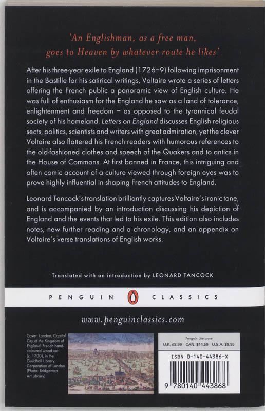 Rückseite: 9780140443868 | Letters on England | Voltaire | Taschenbuch | Penguin Classics | 1980