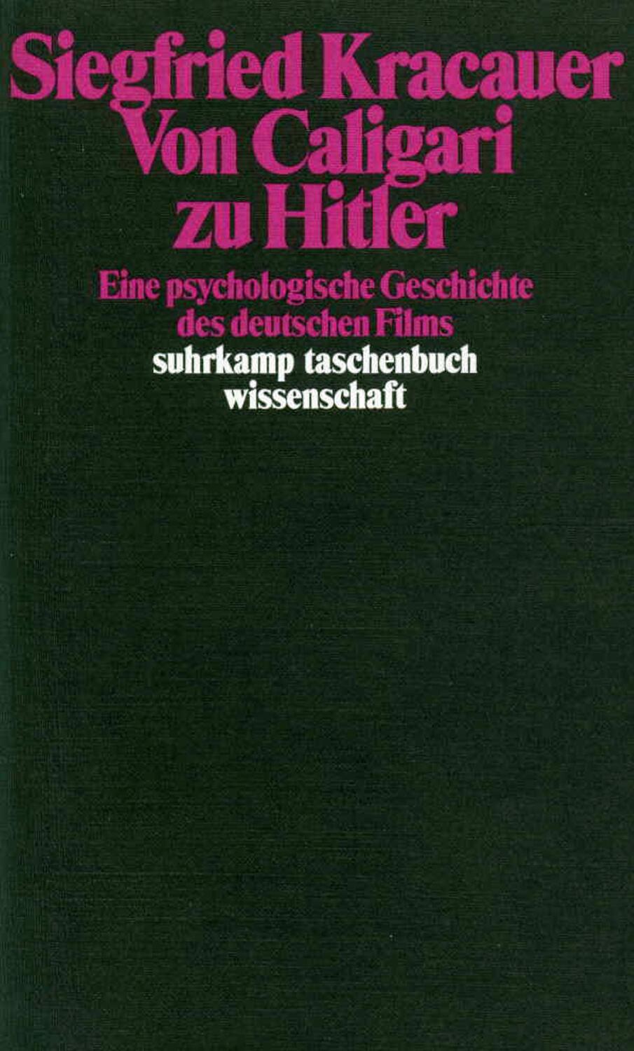 Cover: 9783518280799 | Von Caligari zu Hitler | Siegfried Kracauer | Taschenbuch | Deutsch