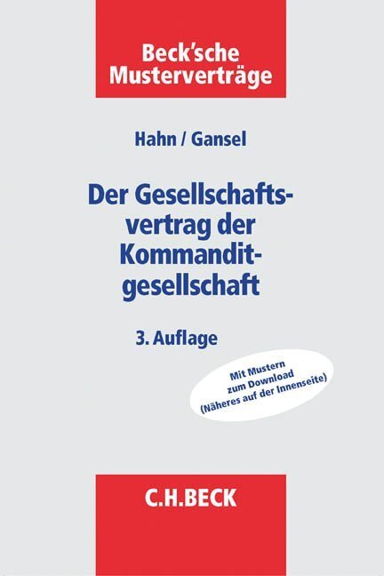 Cover: 9783406628702 | Der Gesellschaftsvertrag der Kommanditgesellschaft | Hahn (u. a.)