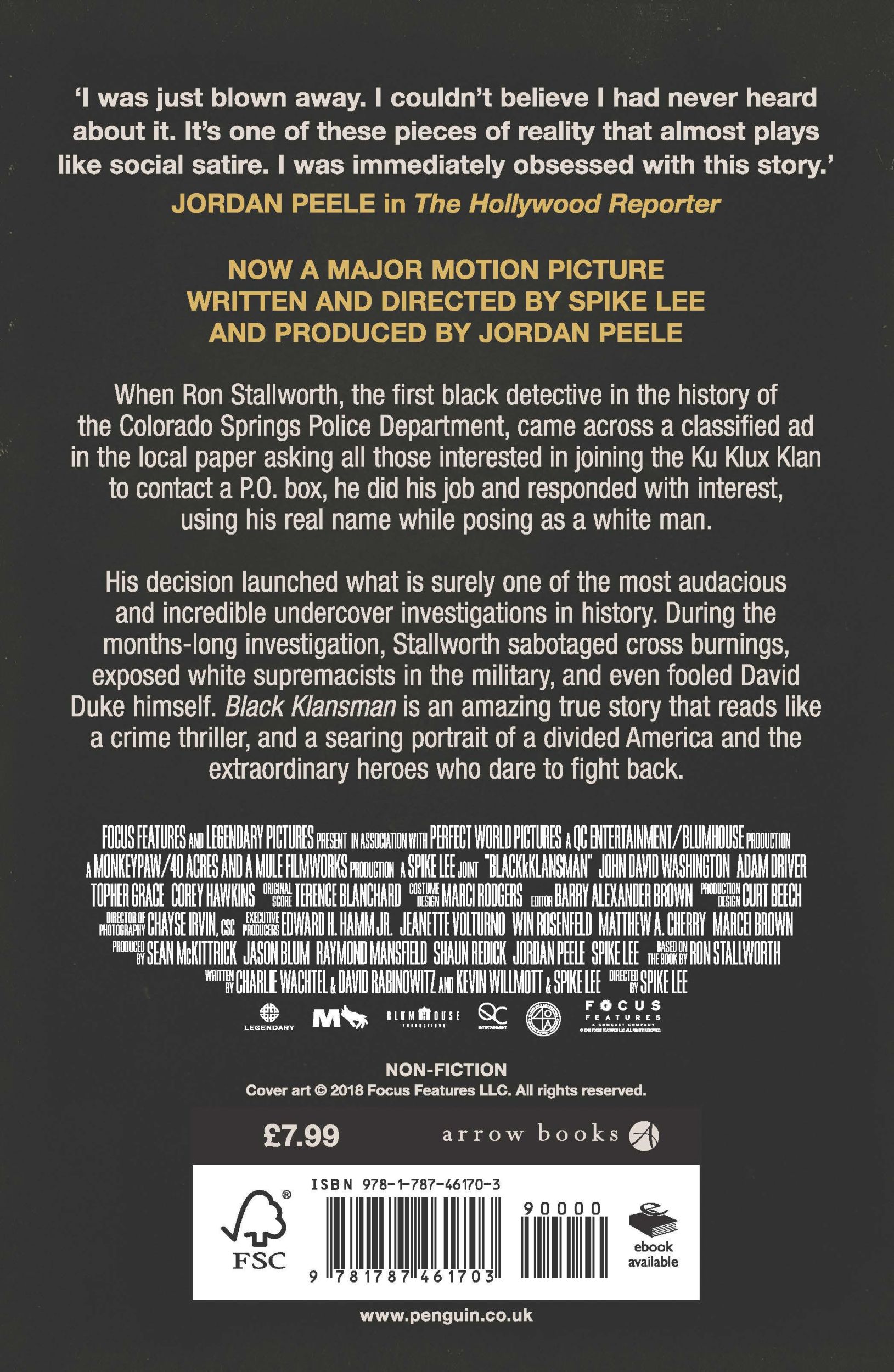 Rückseite: 9781787461703 | Black Klansman | NOW A MAJOR MOTION PICTURE | Ron Stallworth | Buch