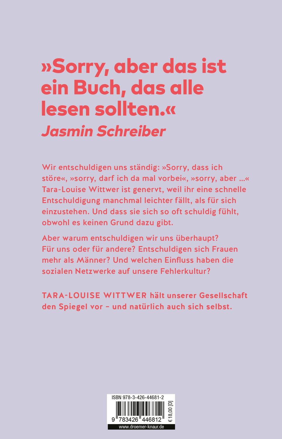 Rückseite: 9783426446812 | Sorry, aber ... | Tara-Louise Wittwer | Taschenbuch | 208 S. | Deutsch
