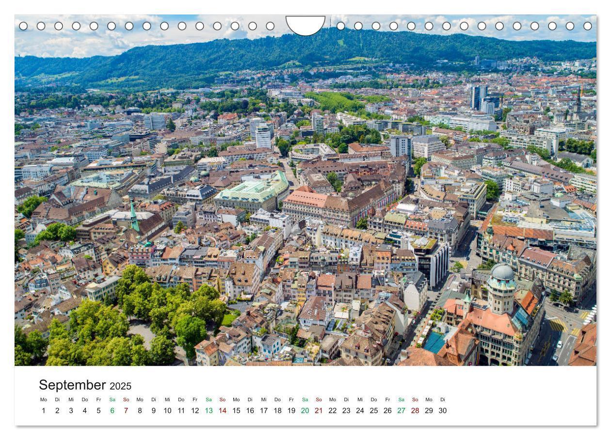 Bild: 9783435120772 | Luftbildkalender Zürich (Wandkalender 2025 DIN A4 quer), CALVENDO...