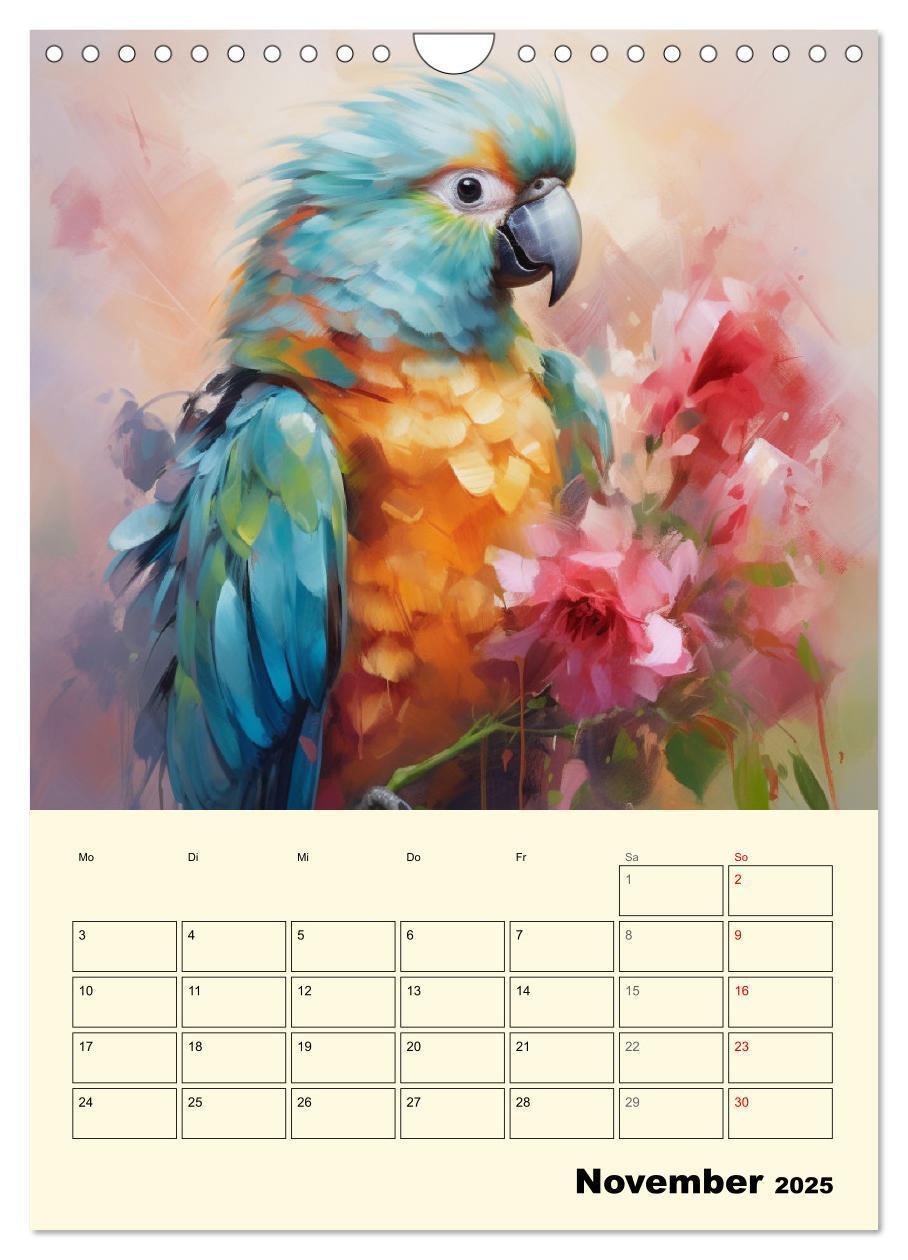 Bild: 9783435864904 | Bunte Vögel. Bezaubernde Papageien-Aquarelle (Wandkalender 2025 DIN...