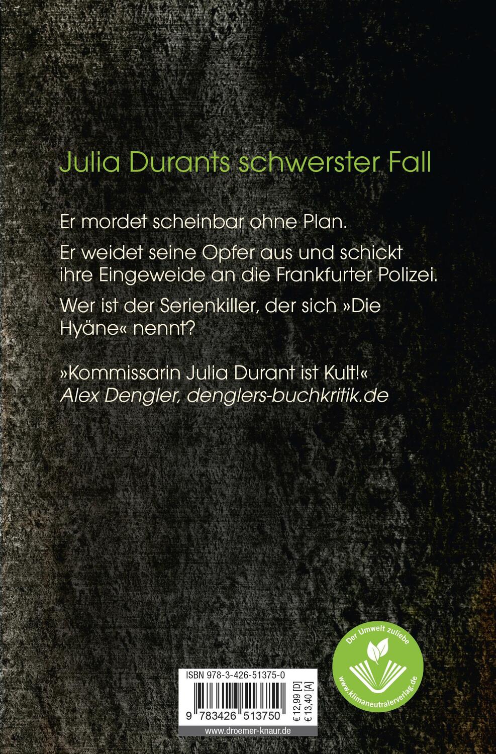Rückseite: 9783426513750 | Die Hyäne | Julia Durants neuer Fall | Andreas Franz (u. a.) | Buch