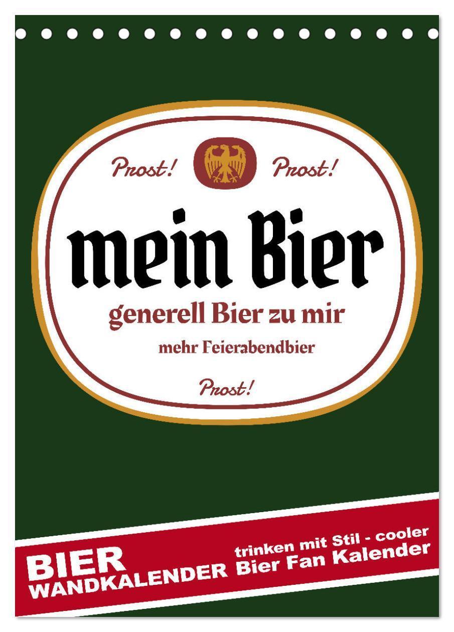 Cover: 9783675630413 | BIER Wandkalender -Trinken mit Stil (Tischkalender 2024 DIN A5...