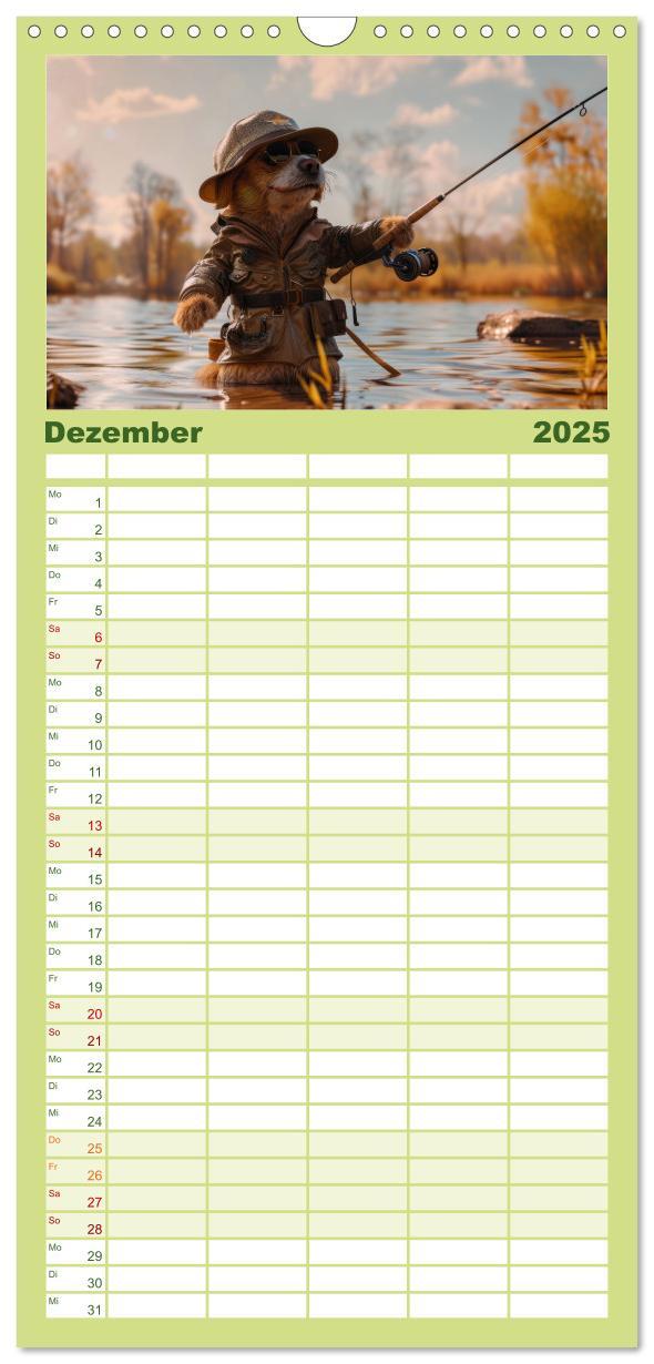 Bild: 9783457192559 | Familienplaner 2025 - Der tierisch lustige Angler-Kalender mit 5...