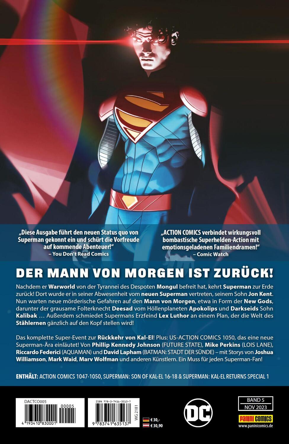 Rückseite: 9783741635137 | Superman - Action Comics | Bd. 5 (2. Serie): Supermans Rückkehr | Buch