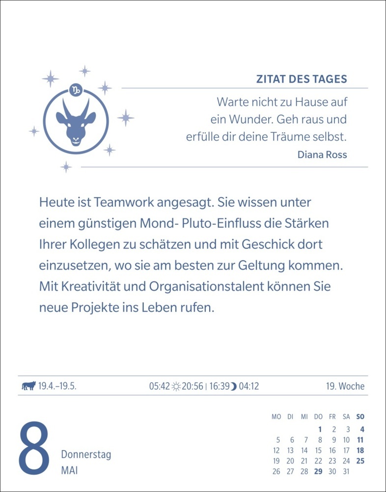 Bild: 9783840033643 | Steinbock Sternzeichenkalender 2025 - Tagesabreißkalender - Ihr...