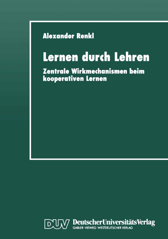 Cover: 9783824442287 | Lernen durch Lehren | Alexander Renkl | Taschenbuch | ix | Deutsch