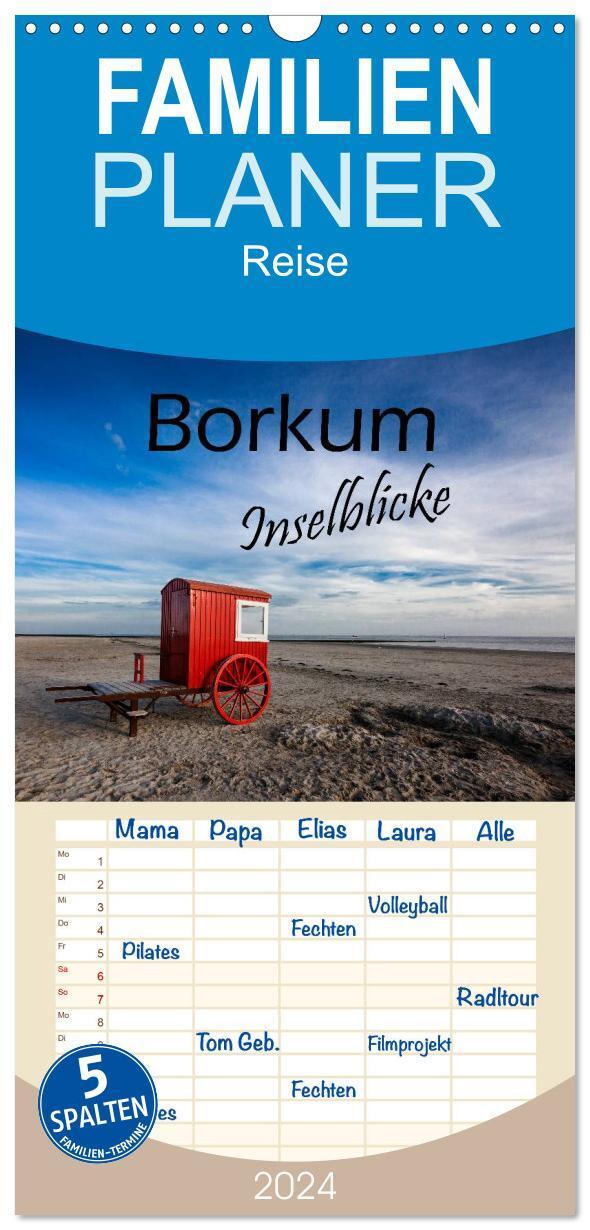 Cover: 9783383085956 | Familienplaner 2024 - Borkum - Inselblicke mit 5 Spalten...