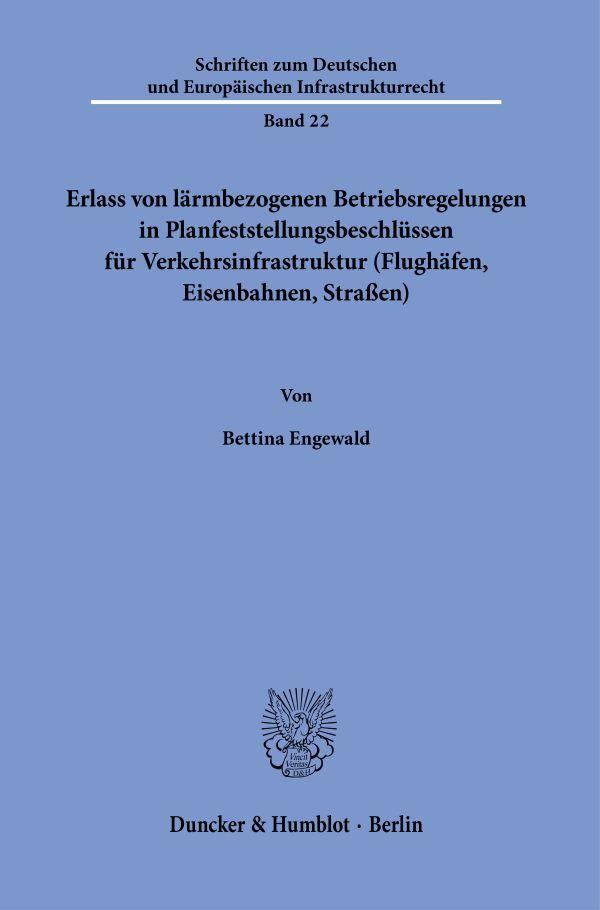 Cover: 9783428186389 | Erlass von lärmbezogenen Betriebsregelungen in...