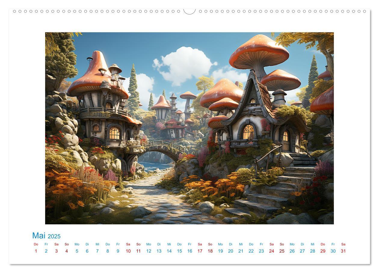 Bild: 9783383884986 | Märchenhafte Pilzhäuser (Wandkalender 2025 DIN A2 quer), CALVENDO...