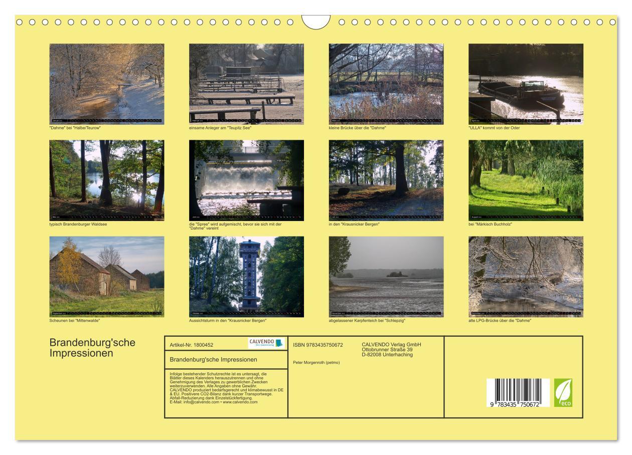 Bild: 9783435750672 | Brandenburg'sche Impressionen (Wandkalender 2025 DIN A3 quer),...