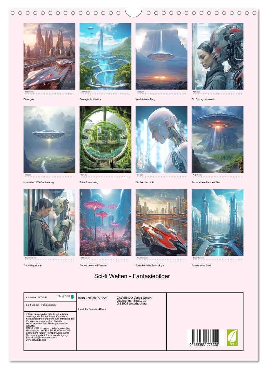 Bild: 9783383773228 | Sci-fi Welten - Fantasiebilder (Wandkalender 2025 DIN A3 hoch),...