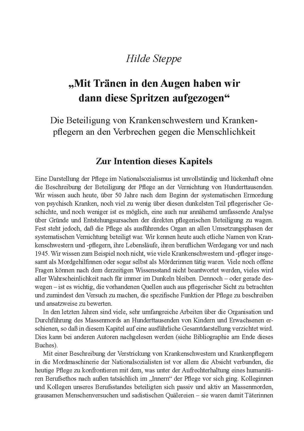 Bild: 9783925499357 | Krankenpflege im Nationalsozialismus | Hilde Steppe | Taschenbuch