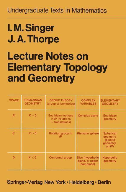 Bild: 9780387902029 | Lecture Notes on Elementary Topology and Geometry | Thorpe (u. a.)