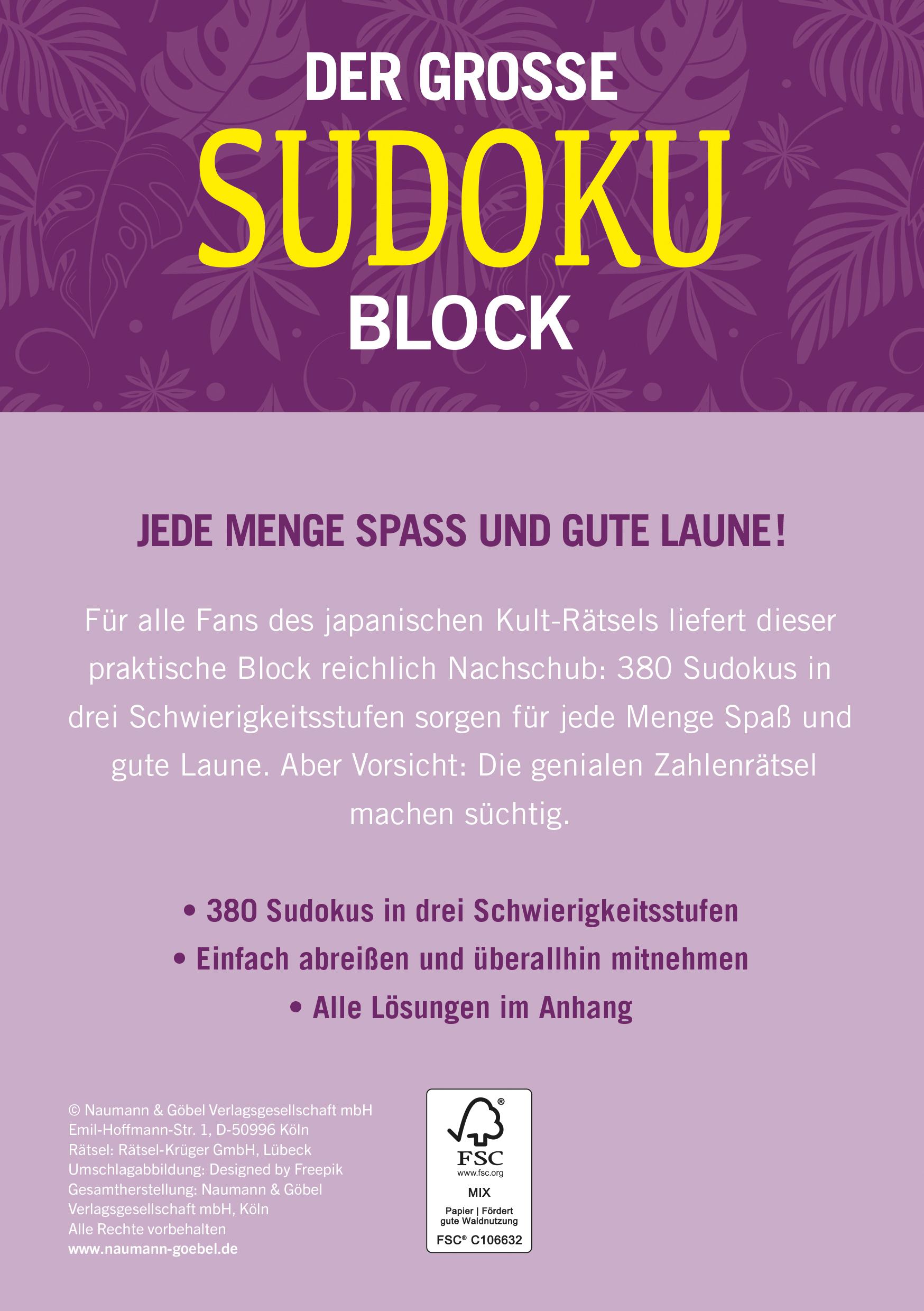 Rückseite: 9783625197300 | Der große Sudoku-Block Band 9 | Taschenbuch | 224 S. | Deutsch | 2024