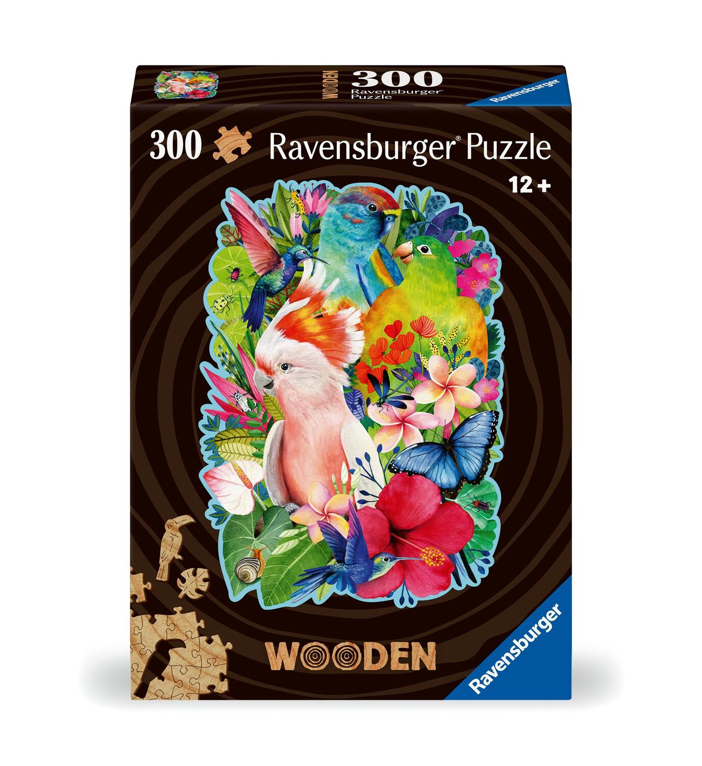 Cover: 4005555007609 | Ravensburger WOODEN Puzzle 12000760 - Exotische Vögel - 300 Teile...