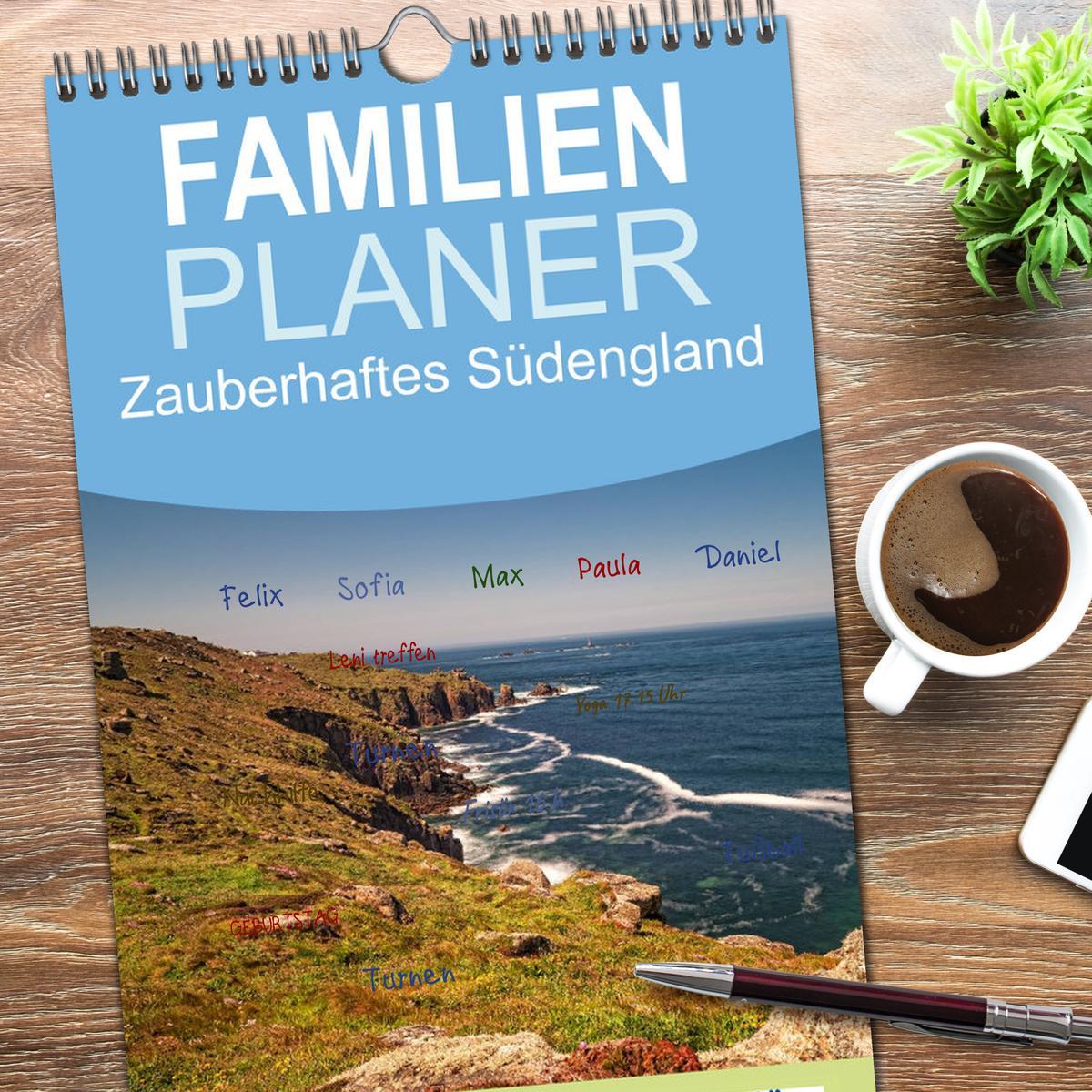 Bild: 9783457121573 | Familienplaner 2025 - Zauberhaftes Südengland mit 5 Spalten...