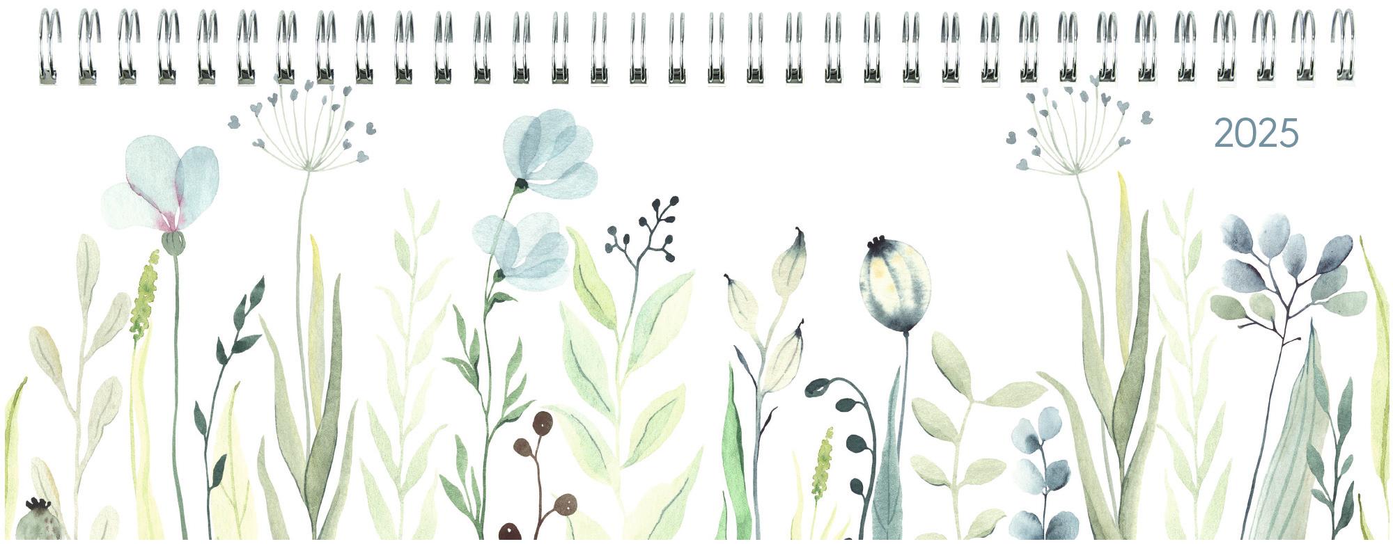 Cover: 4006928024506 | Tisch-Querkalender Style Wildblumen 2025 - Büro-Planer 29,7x10,5 cm...