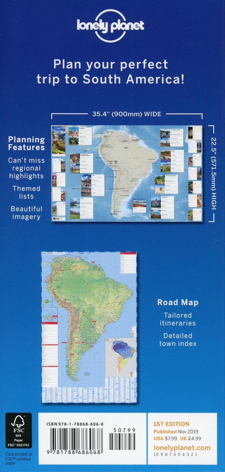 Bild: 9781788686068 | Lonely Planet South America Planning Map | Lonely Planet | Englisch