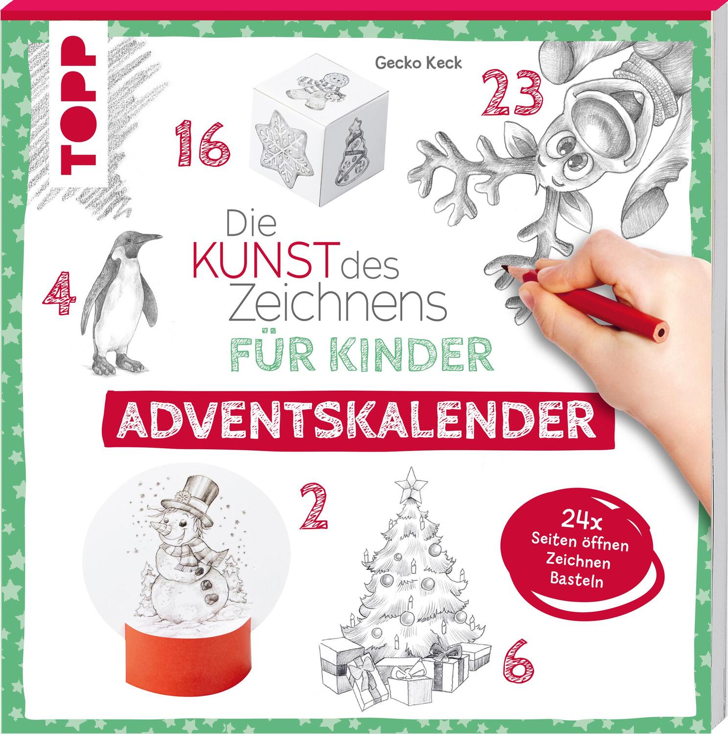 Cover: 9783735890016 | Die Kunst des Zeichnens für Kinder Adventskalender | Gecko Keck | Buch