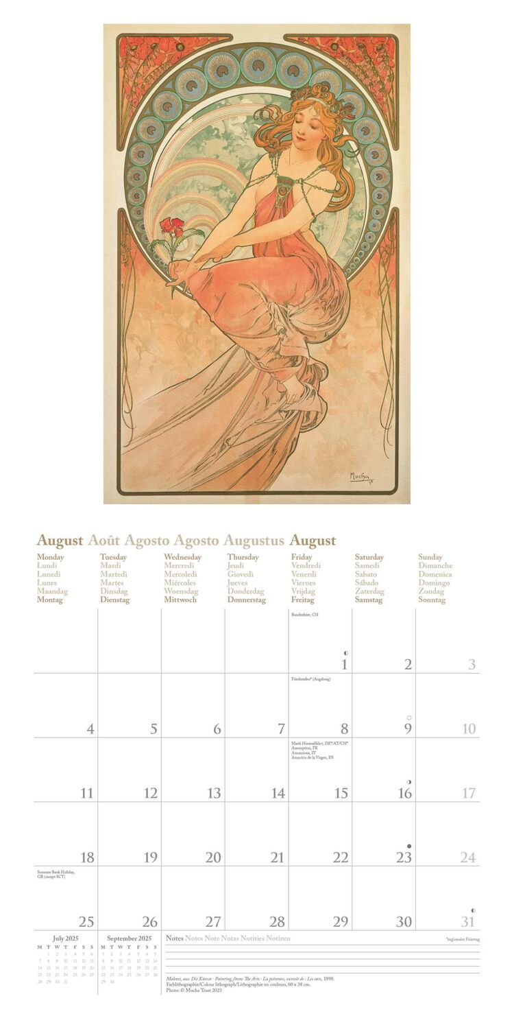 Bild: 4002725994134 | Mucha 2025 - Wand-Kalender - Broschüren-Kalender - 30x30 -30x60...