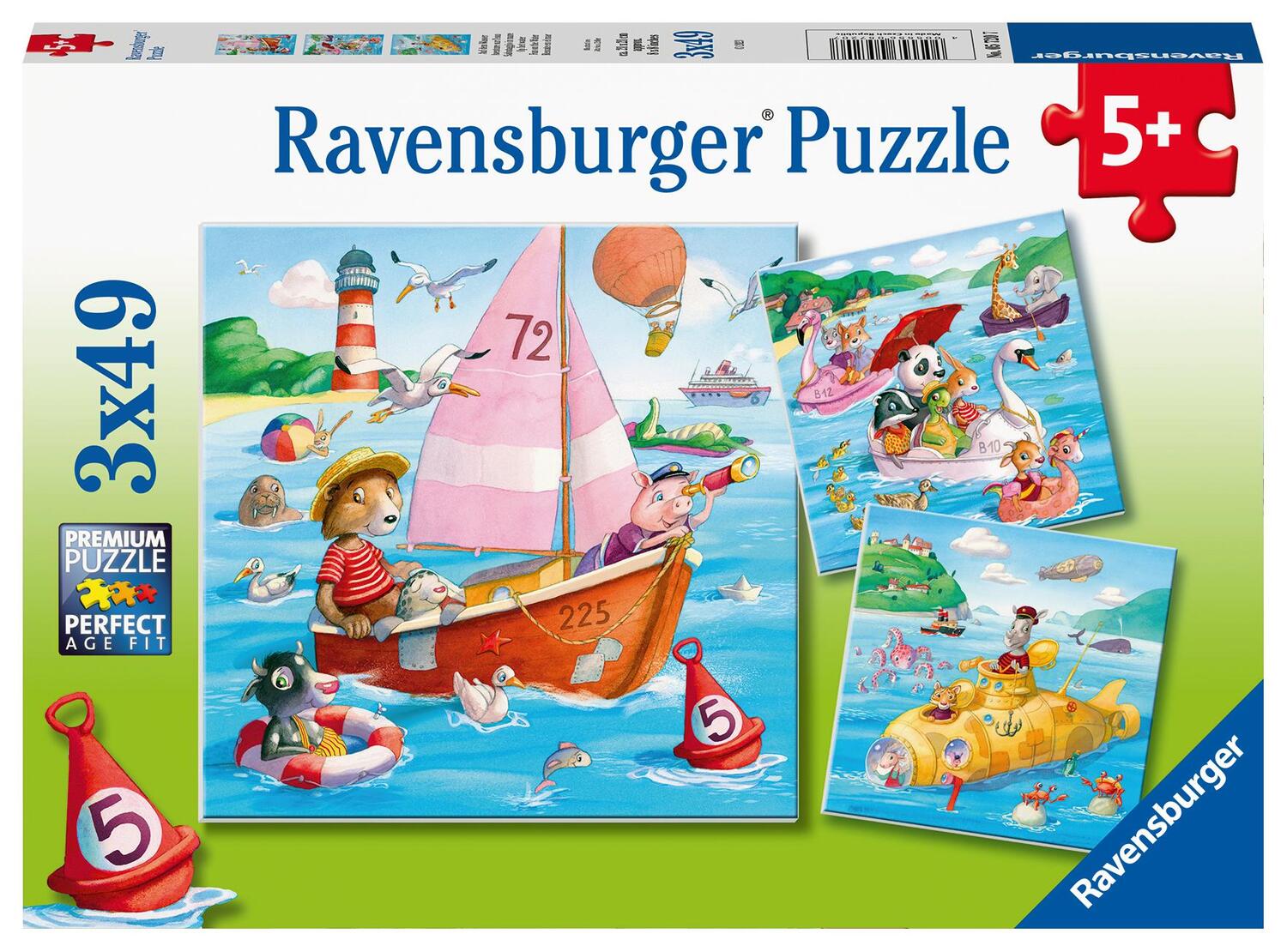 Cover: 4005556057207 | Ravensburger Kinderpuzzle - 05720 Auf dem Wasser - 3x49 Teile...