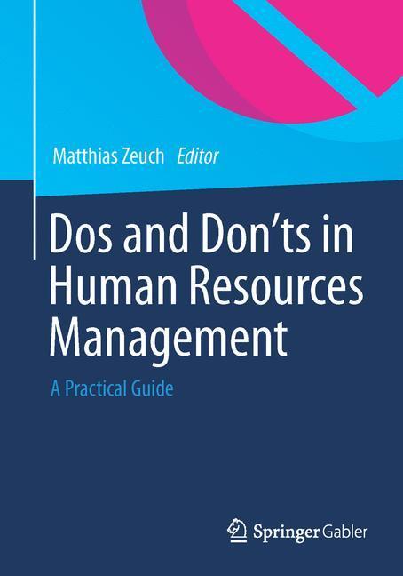 Bild: 9783662435526 | Dos and Don¿ts in Human Resources Management | A Practical Guide