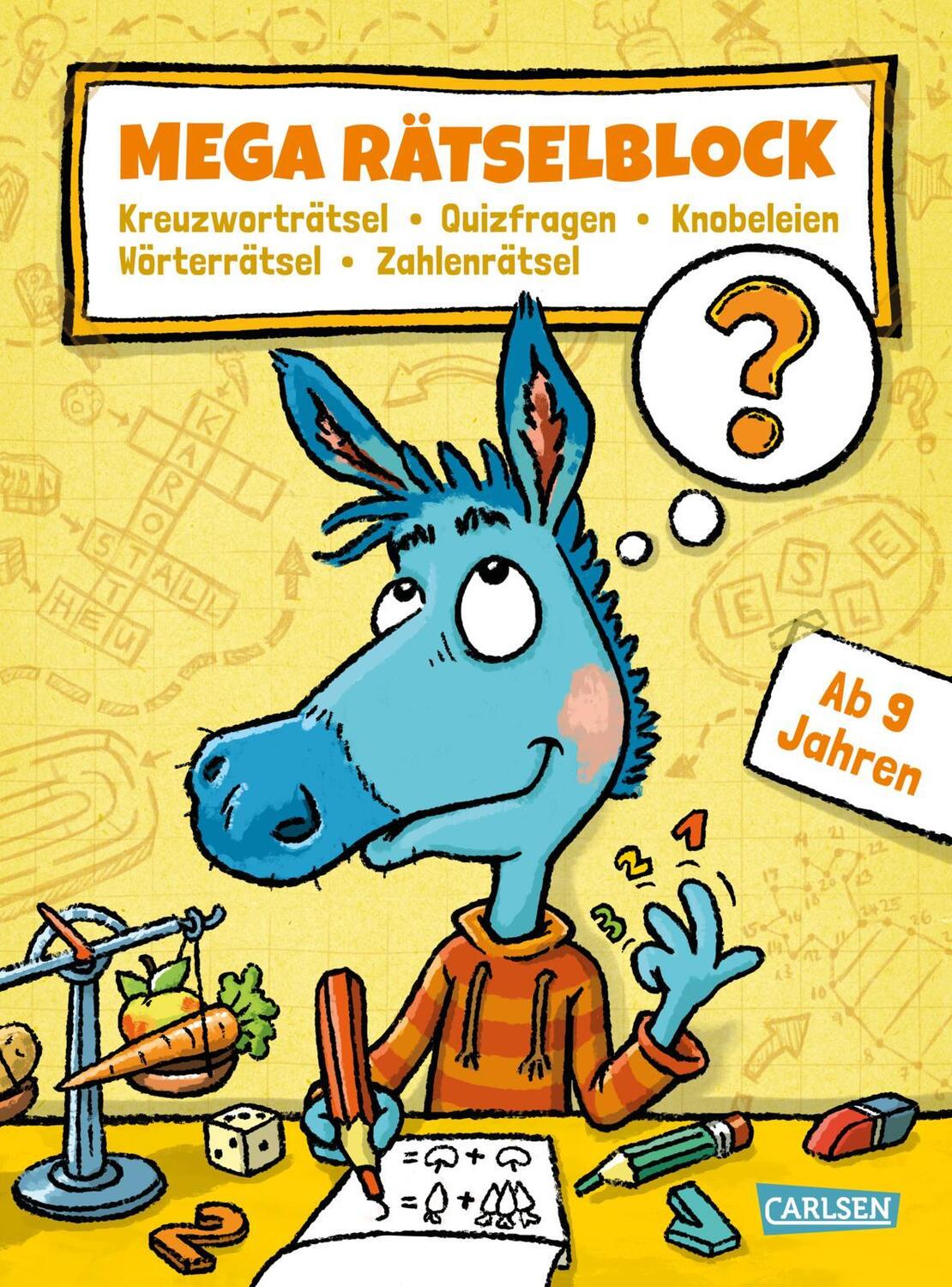 Cover: 9783551189431 | Mega Rätselblock - Kreuzworträtsel, Quizfragen, Knobeleien,...